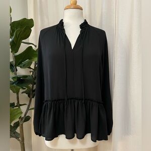 Black Ruffled Peplum Top